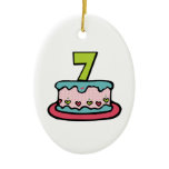 7 Year Old Birthday Cake Christmas Ornament