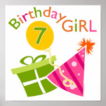 7th Birthday - Birthday Girl Poster