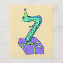 7th Birthday Cartoon. Flyers