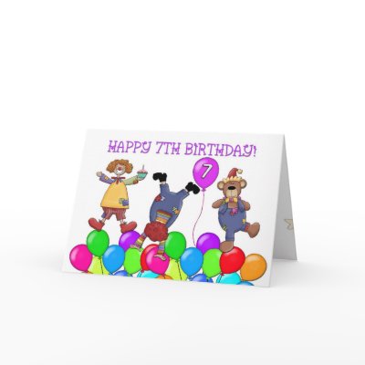 7th Birthday Clowns Balloons by StarStock