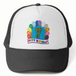 7th Birthday Gifts with Assorted Balloons Design Trucker Hats