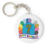 7th Birthday Gifts with Assorted Balloons Design Keychain
