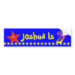 7th Birthday Party Red Smiley Star Decoration Bumper Stickers