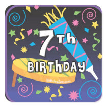 7th Birthday Party stickers