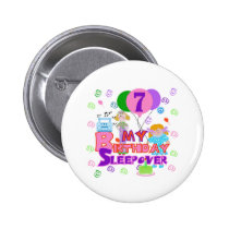 7th Birthday Sleepover buttons