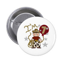 7th Cowboy Birthday buttons