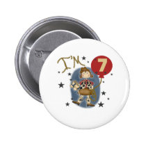 7th Cowgirl Birthday buttons