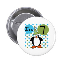7th Penguin Birthday buttons
