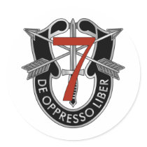 7th Special Forces Group Crest Round Stickers