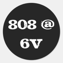 808 @ 6V ROUND STICKERS