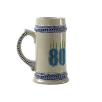 80 Birthday Candles (Blue / Green) Mug