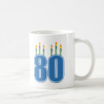 80 Birthday Candles (Blue / Green) Mugs