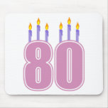 80 Birthday Candles (Pink / Purple) Mouse Pad