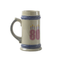 80 Birthday Candles (Pink / Purple) Mug