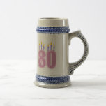 80 Birthday Candles (Pink / Purple) Mug