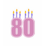 80 Birthday Candles (Pink / Purple) t-shirts