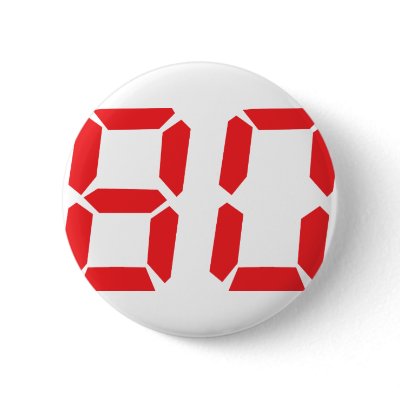 80 eighty red alarm clock digital number buttons by Tomaniac