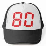 80 eighty red alarm clock digital number mesh hats