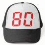 80 eighty red alarm clock digital number mesh hats