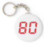 80 eighty red alarm clock digital number keychain