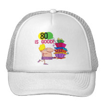 80 is Good Birthday Tshirts and Gifts Mesh Hats