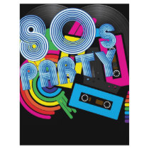80 Retro Party Full Color Flyer