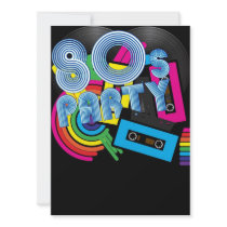 80 Retro Party Custom Invitations