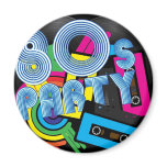 80 Retro Party Refrigerator Magnet