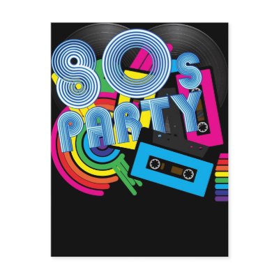 80 Retro Party Postcard by JAM_Design