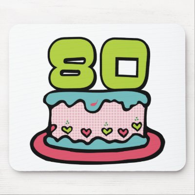 80 Year Old Birthday Cake Mouse Pad by Birthday_Bash