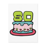 80 Year Old Birthday Cake Postcards