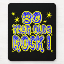 80 Year Olds Rock! (Blue) Mousepad