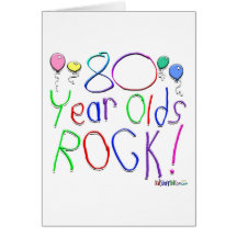 80 Year Olds Rock! Greeting Card