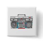 80s boombox illustration pins