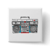 80s boombox illustration pins