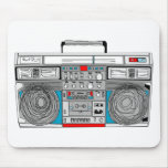 80s boombox illustration mouse mat