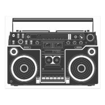 80s Boombox Post Card
