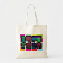 80's Cassette Colour Blocks Canvas Bags