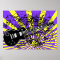 80s Guitar Shocker -Choose any colour background posters