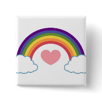 80's Heart & Rainbow - button