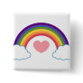 80's Heart & Rainbow - button