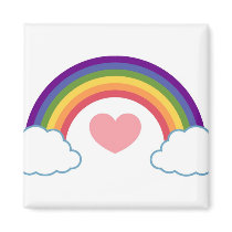 80's Heart & Rainbow - magnet
