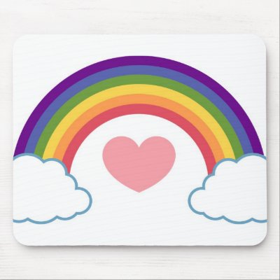 80's Heart & Rainbow - mousepad by whitefantom