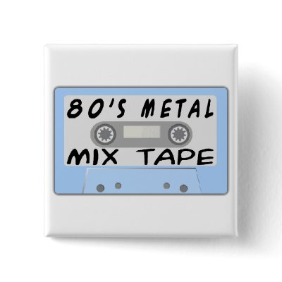 80s Metal Mix Tape Pinback Buttons by goldnsun