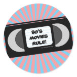80's Movies Rule Round Sticker