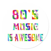 80s Music Round Sticker