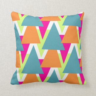 80's Neon Geometric Pattern Cushion