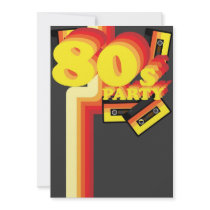 80s Party Personalized Invitations