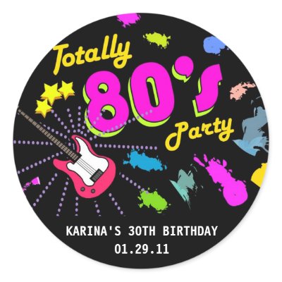 80's Party Round Sticker Tags by paisleyinparis