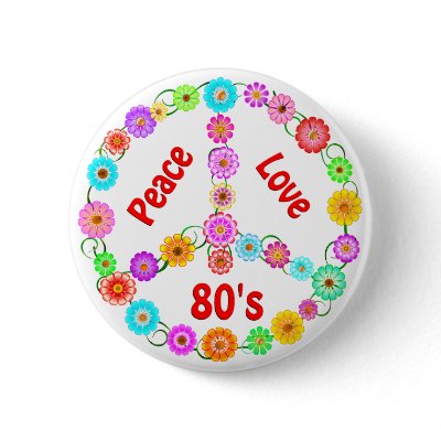 80s Peace Love Pinback Button by TLArnold6